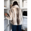 Bílý kožešinový faux fur krátký kabátek CAVONTE