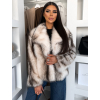 Bílý kožešinový faux fur krátký kabátek CAVONTE