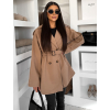 Světle hnědý elegantní kabát KELMORA s páskem