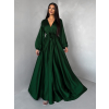 Tmavě zelené elegantní šaty WOMAN s dlouhým rukávem