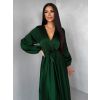 Tmavě zelené elegantní šaty WOMAN s dlouhým rukávem