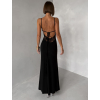 Černé dlouhé společenské šaty VORIMA s krajkou