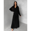 Černé dlouhé elegantní šaty SPIRIT s řasením