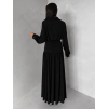 Černé dlouhé elegantní šaty SPIRIT s řasením