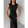 Černé společenské plesové třpytivé šaty SECTOR