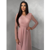 Starorůžové tylové dlouhé společenské šaty ASHER