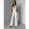 Krémový společenský dlouhý overal ARVELLA s výstřihem