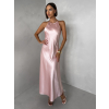 Světle růžové elegantní společenské šaty HYDRIS