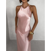 Světle růžové elegantní společenské šaty HYDRIS