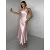 Světle růžové elegantní společenské šaty HYDRIS