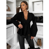 Černá elegantní zavinovací tvarující tunika SINTOA