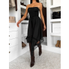 Černá saténová elegantní sukně DRIMMLO s krajkou