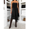 Černá saténová elegantní sukně DRIMMLO s krajkou