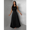 Černé společenské jednoduché dlouhé šaty TEMIRA