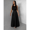 Černé společenské jednoduché dlouhé šaty TEMIRA