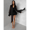 Černé elegantní krátké košilové šaty AETHERO