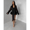 Černé elegantní krátké košilové šaty AETHERO