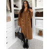 Hnědý oboustranný dlouhý kabát HYBRID
