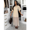 Krémové stylové dlouhé šaty LEGACY
