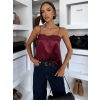 Vínové saténové elegantní tílko WEXTON s krajkou