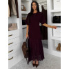 Vínové stylové maxi dlouhé šaty LEGACY
