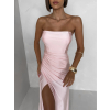 Světle růžové korzetové tvarující šaty ESLIRA bez ramínek