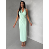 Světle zelené dlouhé elegantní šaty KALIXA