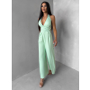 Světle zelený společenský dlouhý overal ARVELLA s výstřihem