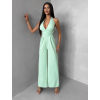 Světle zelený společenský dlouhý overal ARVELLA s výstřihem