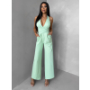 Světle zelený společenský dlouhý overal ARVELLA s výstřihem
