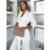 Bílé elegantní sako THELYA s vázáním