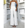 Bílé elegantní dlouhé kalhoty OMNIRA