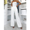 Bílé elegantní dlouhé kalhoty OMNIRA