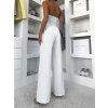 Bílé elegantní dlouhé kalhoty OMNIRA