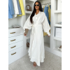 Bílé dlouhé košilové vázací šaty MATRIX