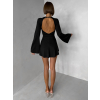 Černé elegantní mini šaty STREGH s dlouhým rukávem