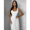 Krémové tvarující šaty KRYLON s šifonovou sukní