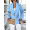Modré elegantní vypasované sako ROVENA s ozdobou