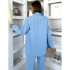 Světle modré elegantní pruhované oversize sako ORLENA