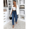 Modré široké pohodlné mom džíny TREVOS