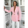 Růžové elegantní vypasované sako ROVENA s ozdobou