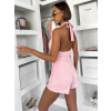 Růžový krátký stylový overal ELSYRA