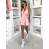 Růžový krátký stylový overal ELSYRA