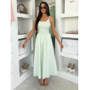 Světle zelené dlouhé bavlněné šaty WONDER na ramínka