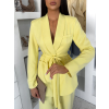 Žluté elegantní sako THELYA s vázáním