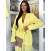 Žluté elegantní sako THELYA s vázáním