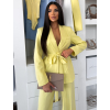 Žluté elegantní sako THELYA s vázáním
