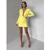 Žluté koktejlové krátké šaty LUVRIEN s řasením