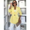 Žluté vypasované elegantní sako ROVENA s ozdobou