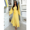Žluté maxi dlouhé košilové šaty MATRIX